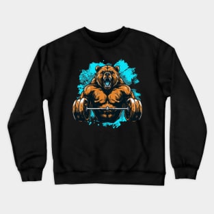 bear at gym Crewneck Sweatshirt